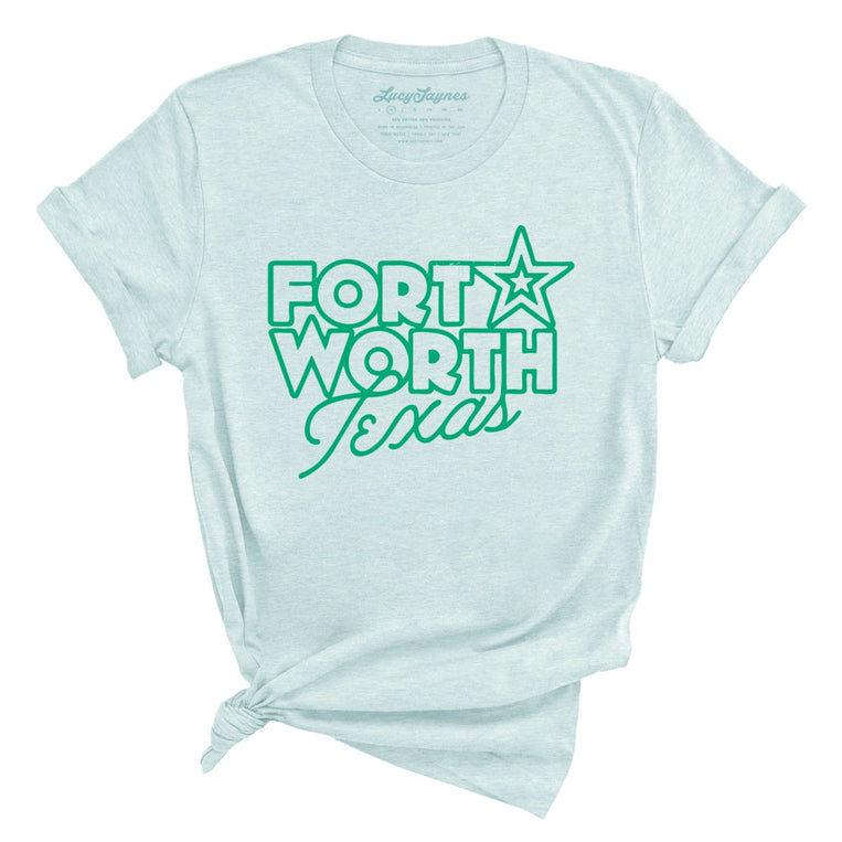 Fort Worth Texas Graphic Tee - Heather Ice Blue