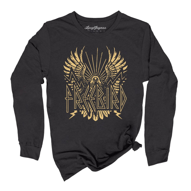 Freebird Graphic Long Sleeve Tee - Dark Grey