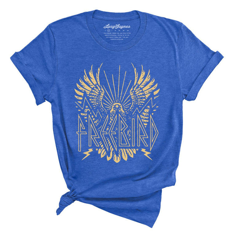 Freebird Graphic Tee - Heather True Royal