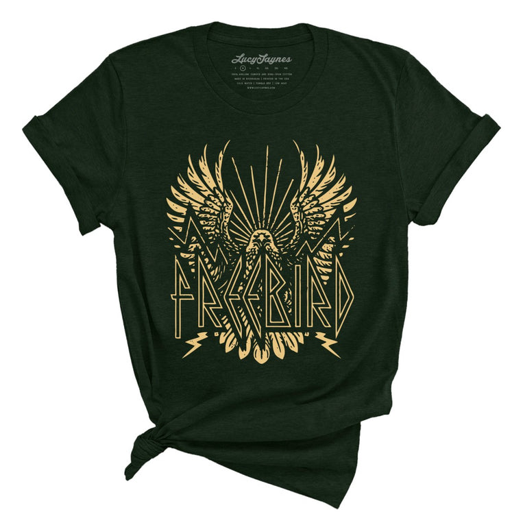 Freebird Graphic Tee - Heather Emerald