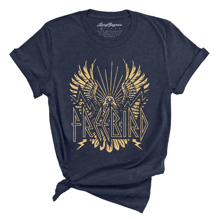 Freebird Graphic Tee - Heather Midnight Navy