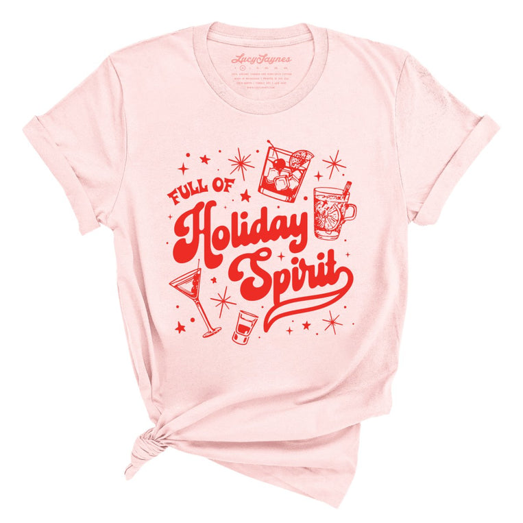 Full of Holiday Spirit Graphic Tee - Soft Pink
