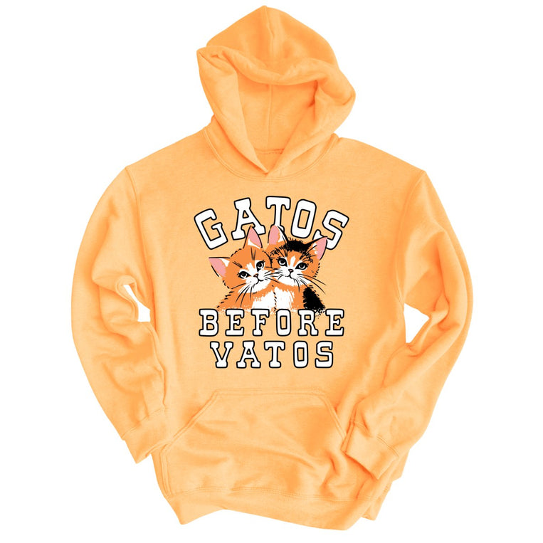 Gatos Before Vatos Graphic Hoodie - Peach