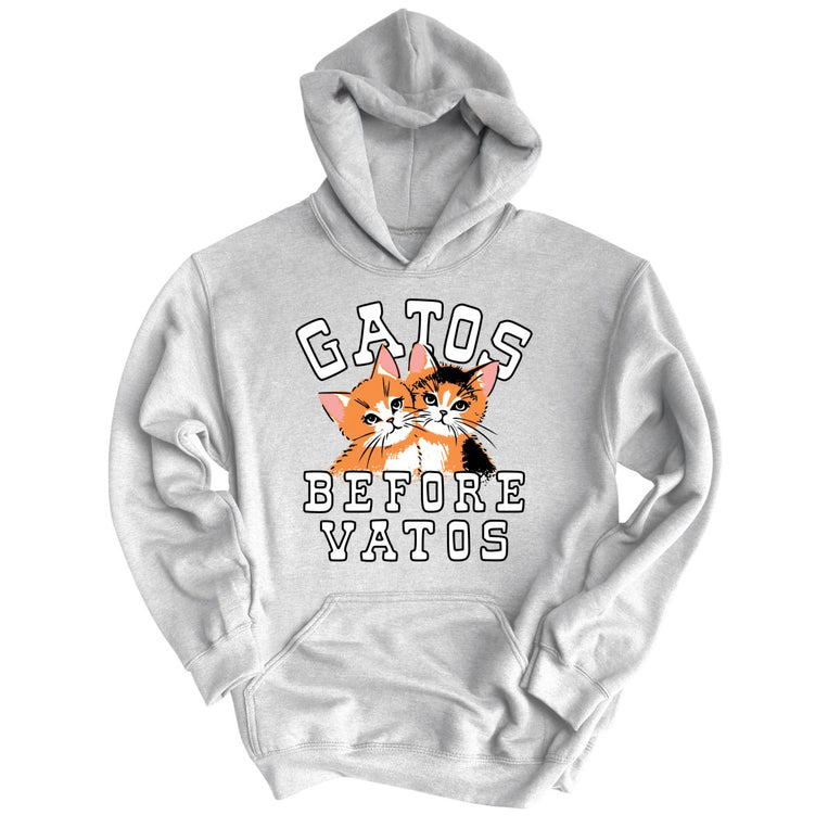 Gatos Before Vatos Graphic Hoodie - Grey Heather