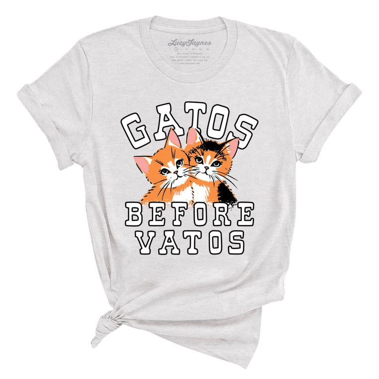 Gatos Before Vatos Graphic Tee - Ash