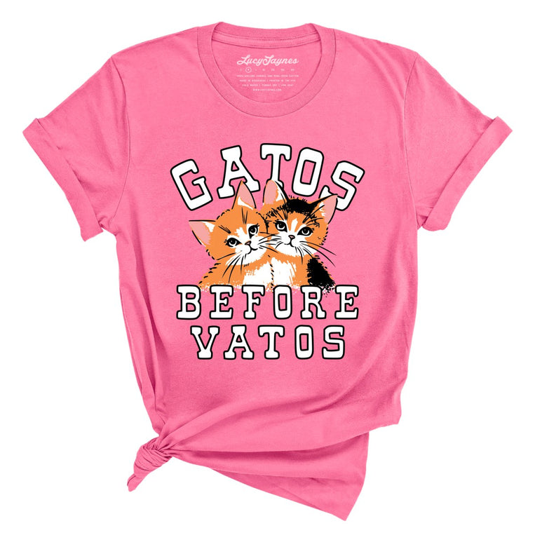 Gatos Before Vatos Graphic Tee - Charity Pink