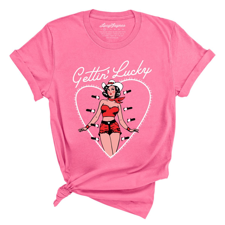 Gettin' Lucky Graphic Tee - Charity Pink