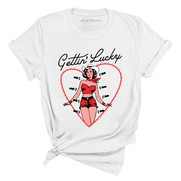 Gettin' Lucky Graphic Tee - White