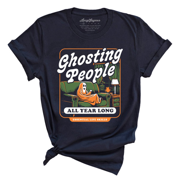 Ghosting People Graphic Tee - Navy