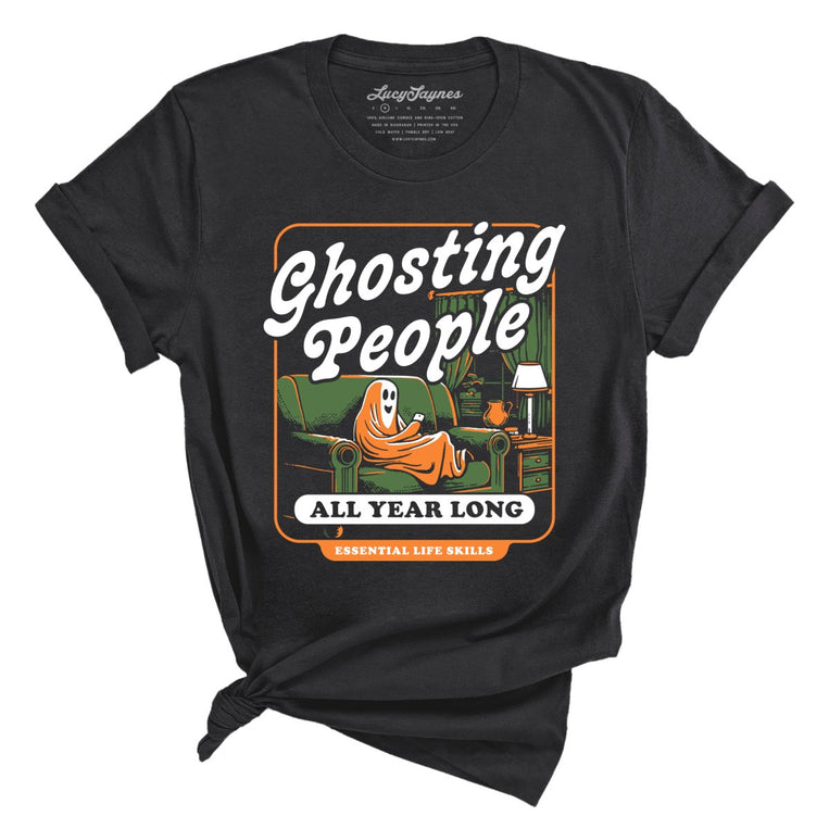 Ghosting People Graphic Tee - Dark Grey