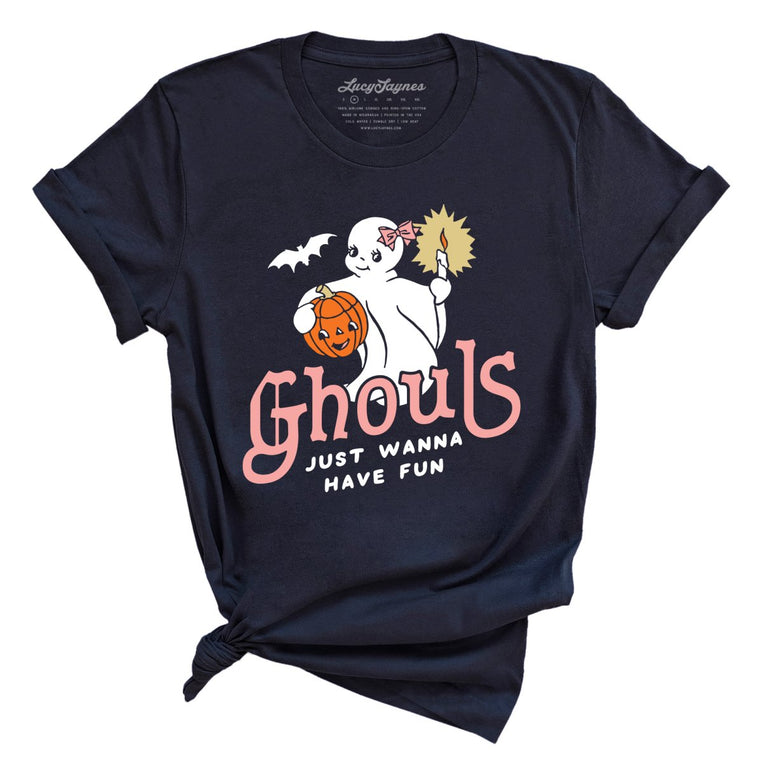 Ghouls Just Wanna Have Fun Graphic Tee - Navy