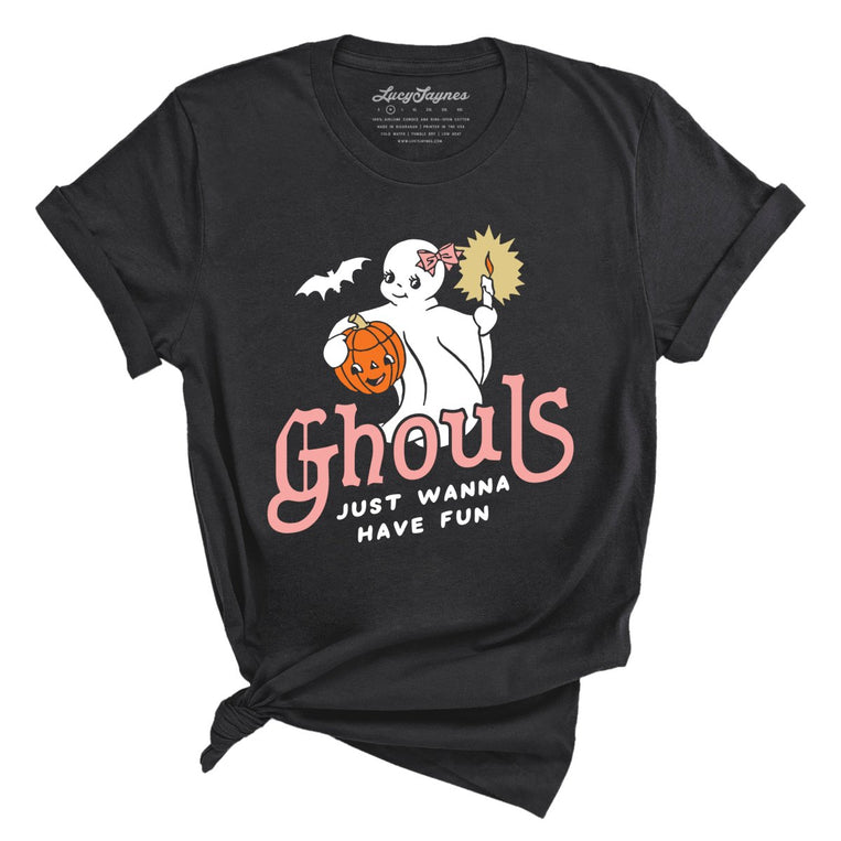 Ghouls Just Wanna Have Fun Graphic Tee - Dark Grey
