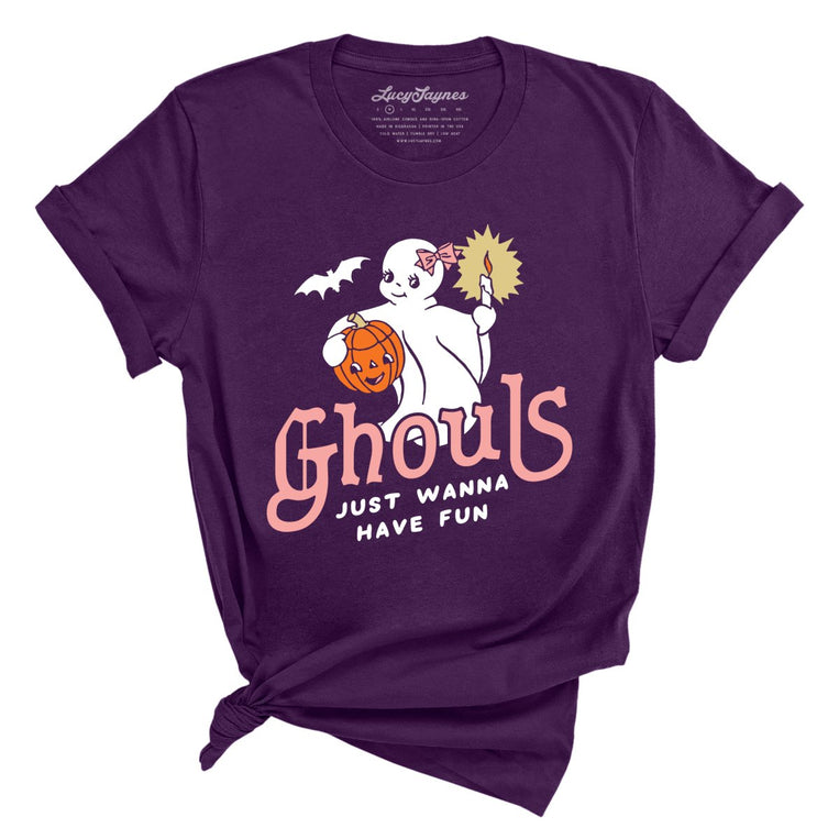 Ghouls Just Wanna Have Fun Graphic Tee - Team Purple