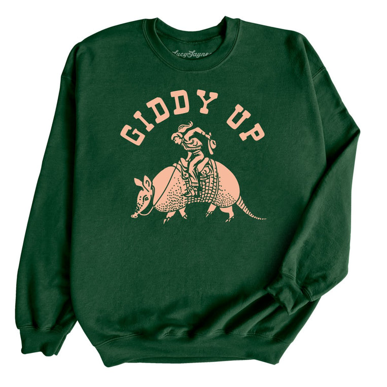 Giddy Up Graphic Sweatshirt - Forest