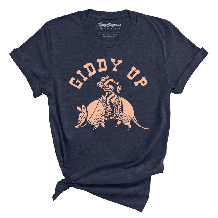Giddy Up Graphic Tee - Heather Midnight Navy