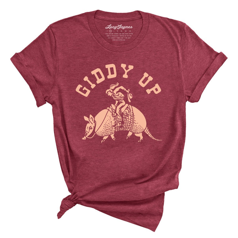 Giddy Up Graphic Tee - Heather Raspberry
