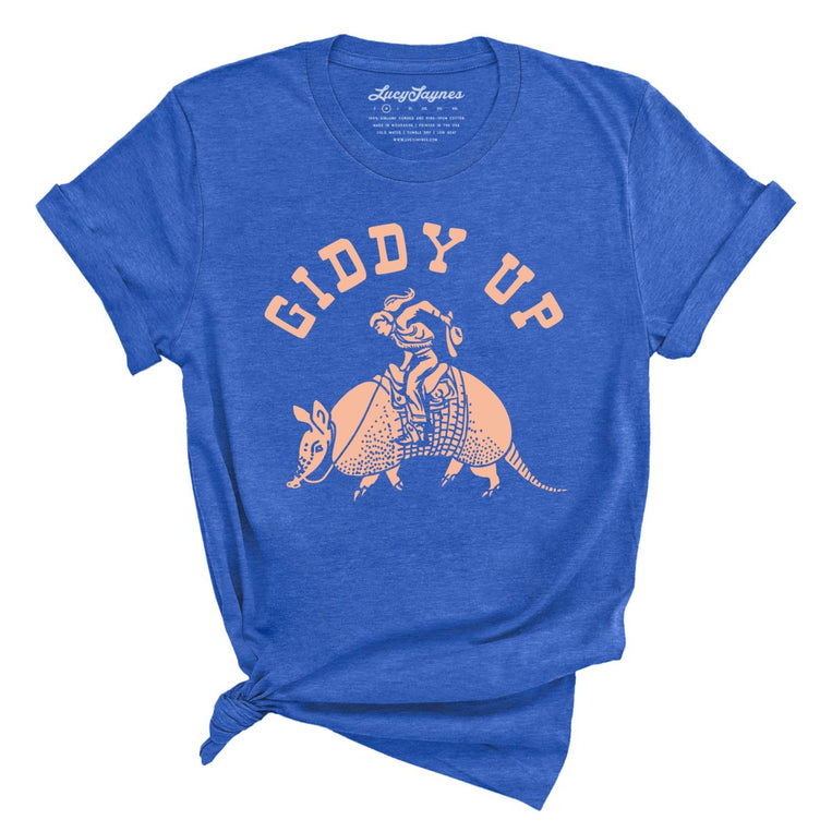 Giddy Up Graphic Tee - Heather True Royal