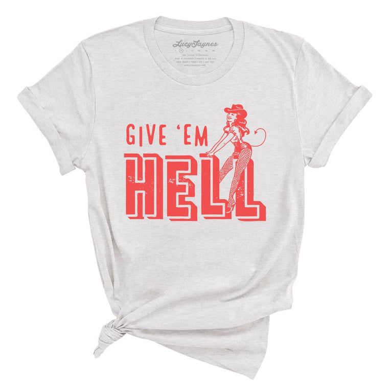 Give 'em Hell Graphic Tee - Ash