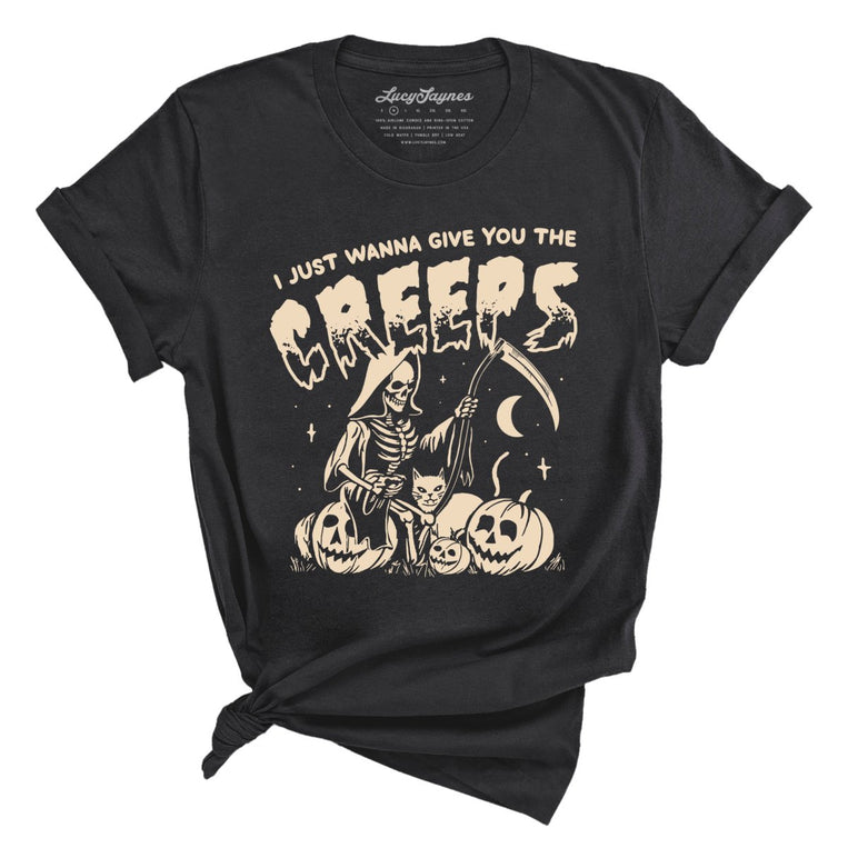 Give You The Creeps Graphic Tee - Dark Grey