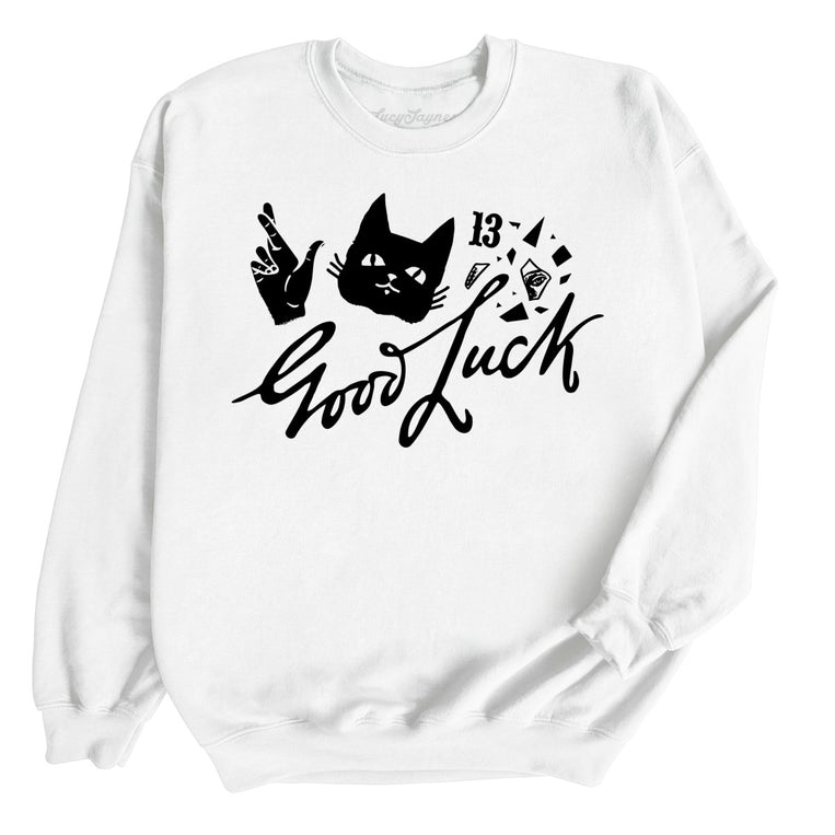 Good Luck Graphic Sweatshirt - White