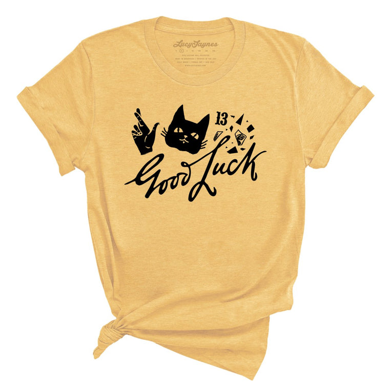 Good Luck Graphic Tee - Heather Yellow Gold