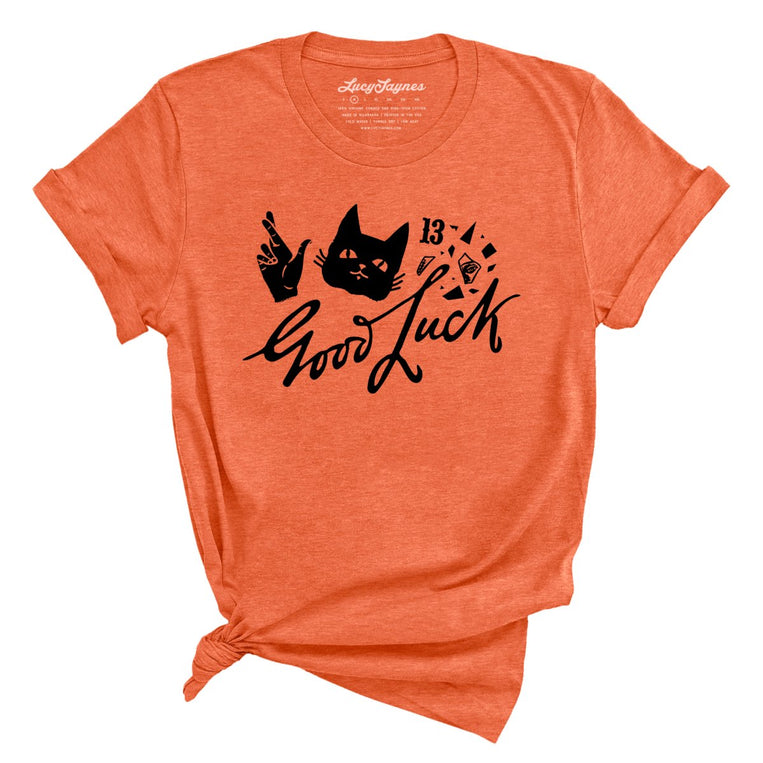 Good Luck Graphic Tee - Heather Orange