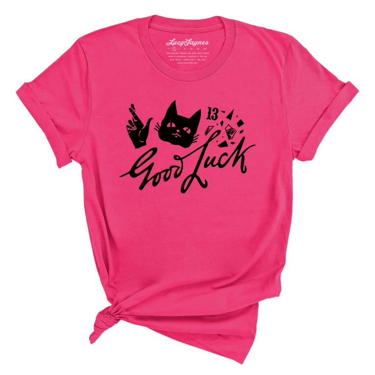 Good Luck Graphic Tee - Fuchsia
