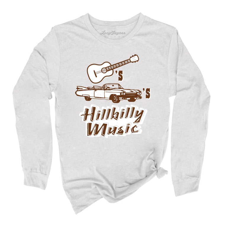 Guitars Cadillacs Hillbilly Music Graphic Long Sleeve Tee