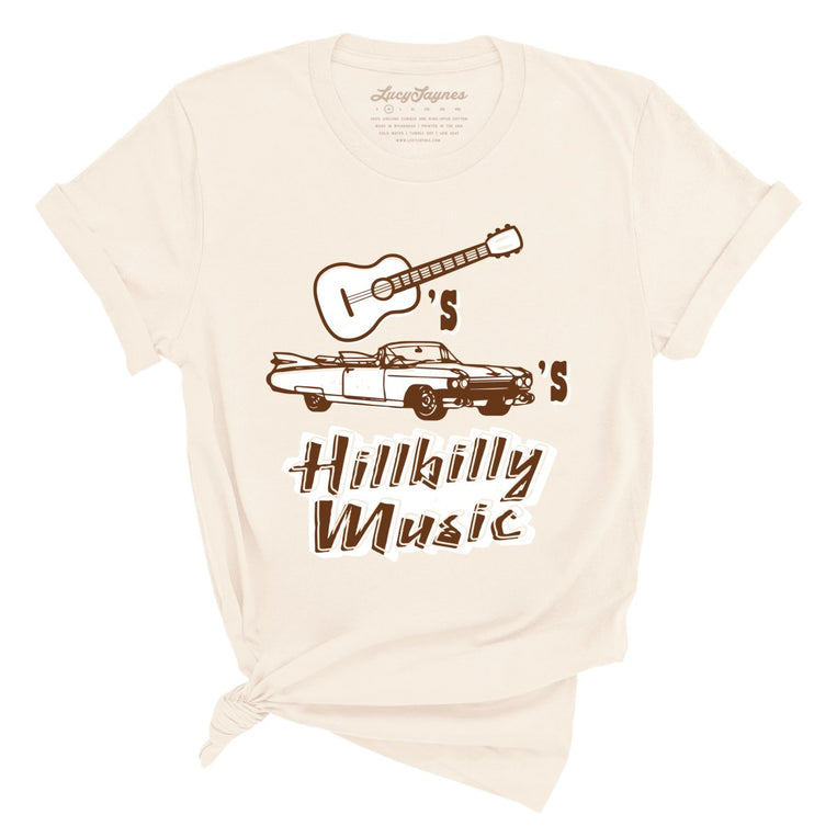 Guitars Cadillacs Hillbilly Music Graphic Tee - Natural