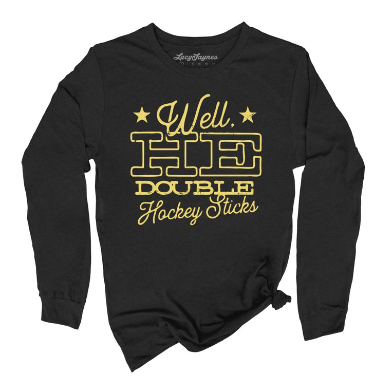 H E Double Hockey Sticks Graphic Long Sleeve Tee