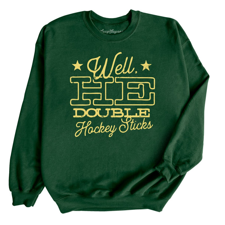 H E Double Hockey Sticks Graphic Sweatshirt - Forest