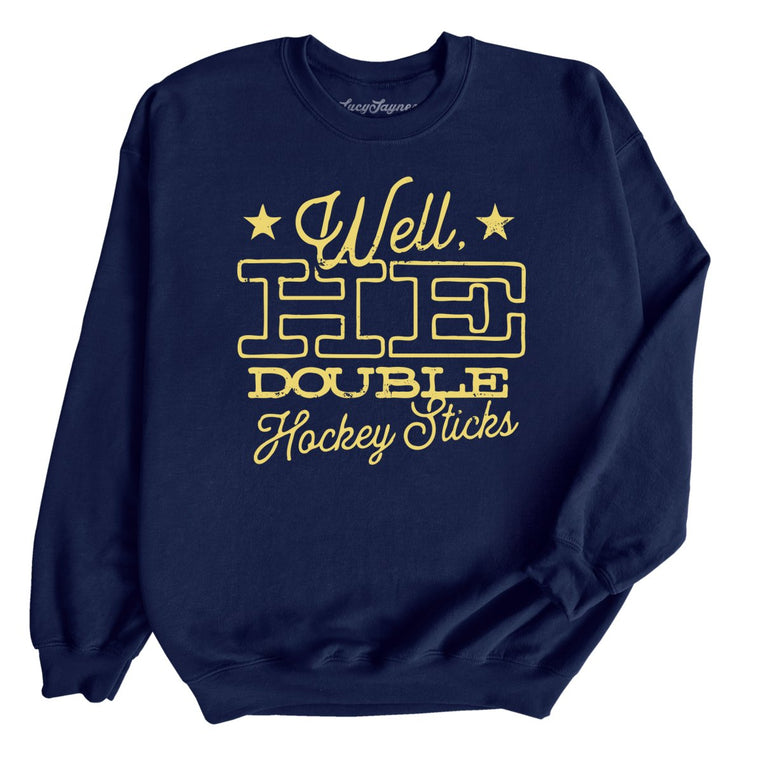 H E Double Hockey Sticks Graphic Sweatshirt - Navy