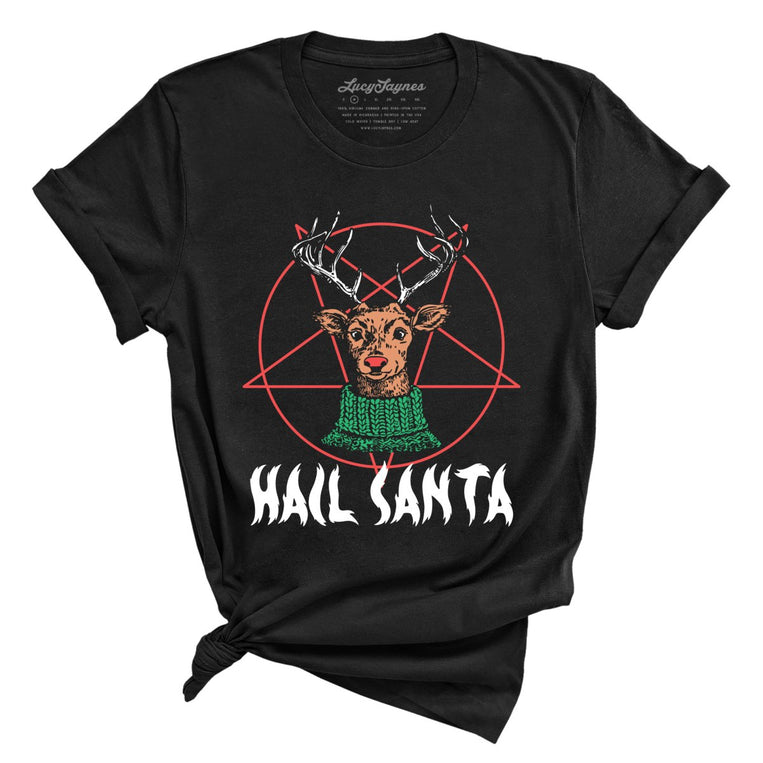 Hail Santa Graphic Tee - Black