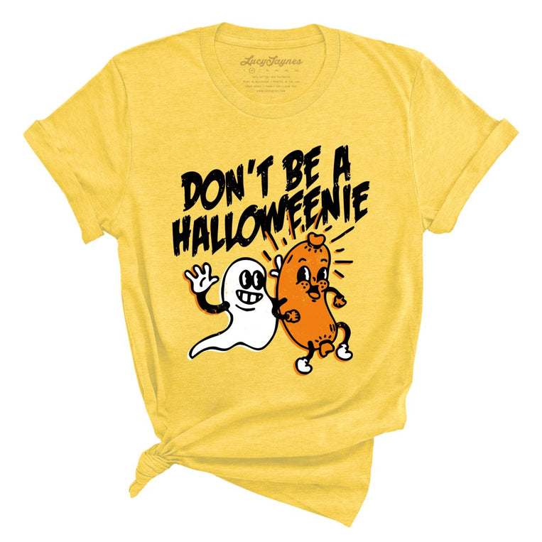 Halloweenie Graphic Tee - Heather Yellow