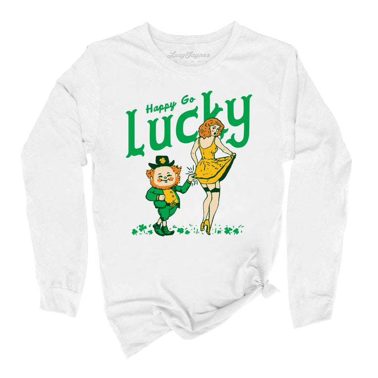 Happy Go Lucky Graphic Long Sleeve Tee