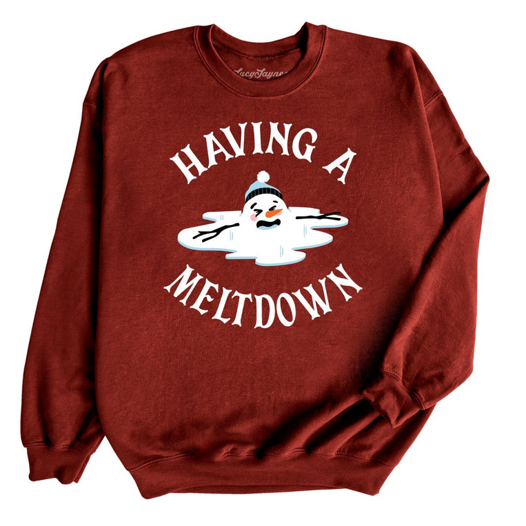 Having A Meltdown Graphic Sweatshirt - Garnet