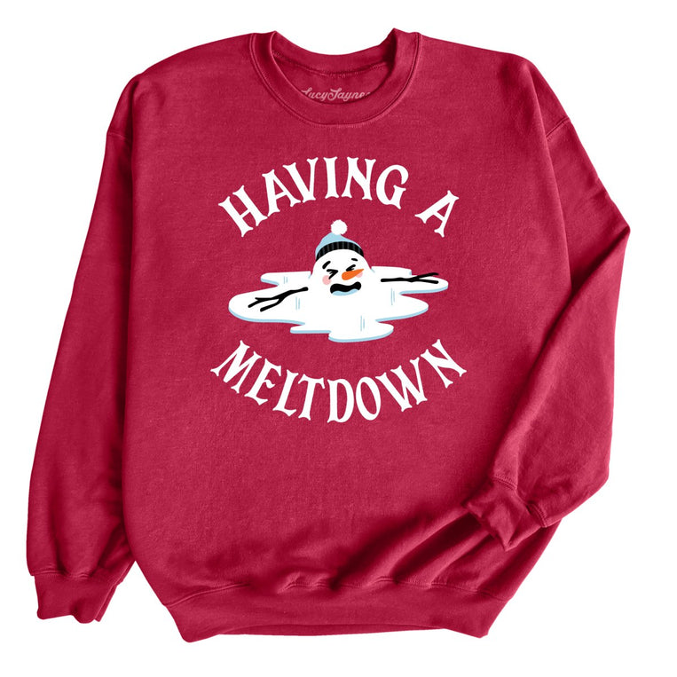 Having A Meltdown Graphic Sweatshirt - Cardinal Red