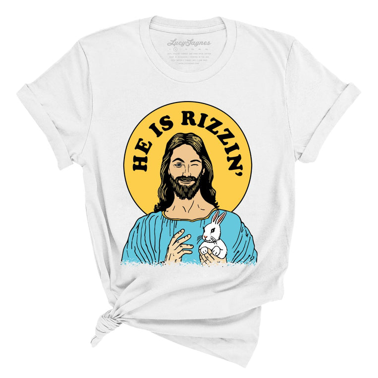 He Is Rizzin' Graphic Tee - White