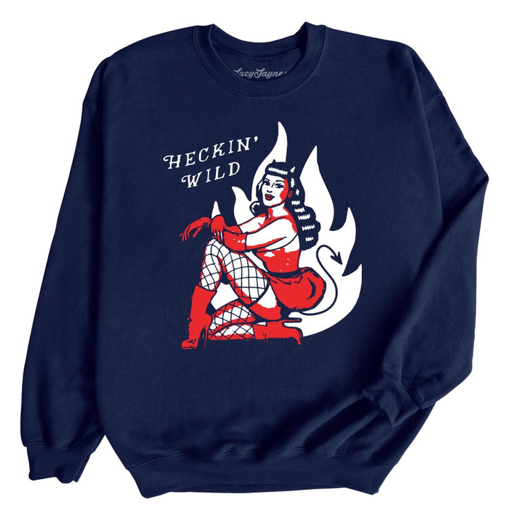 Heckin Wild Graphic Sweatshirt - Navy