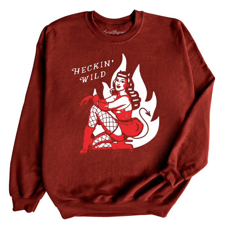Heckin Wild Graphic Sweatshirt - Garnet