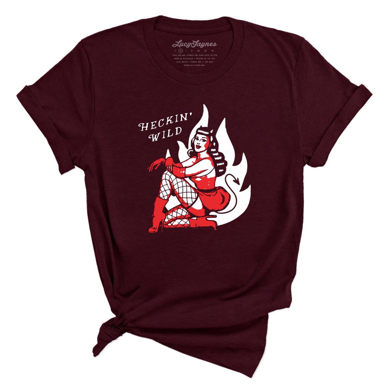 Heckin Wild Graphic Tee - Heather Cardinal