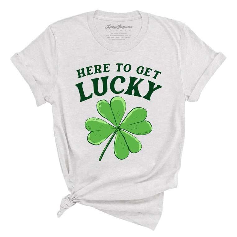 Here To Get Lucky Graphic Tee - Ash