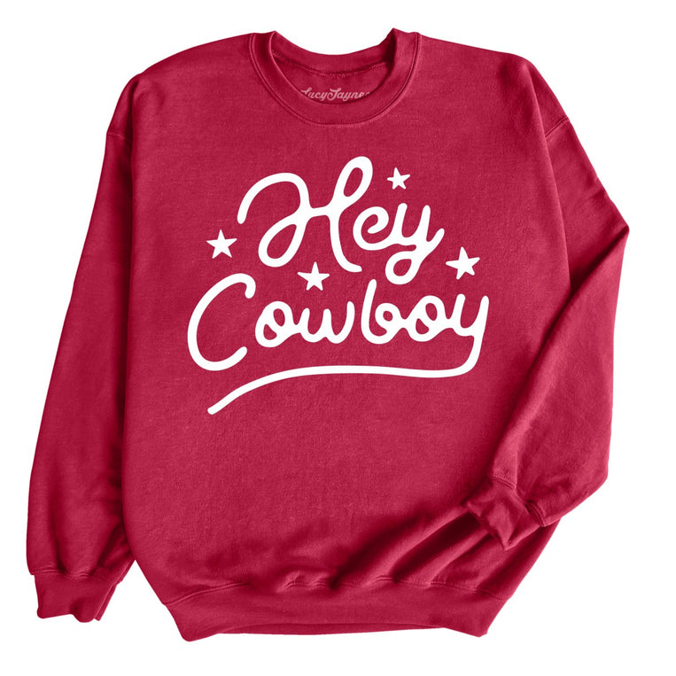 Hey Cowboy Graphic Sweatshirt - Cardinal Red