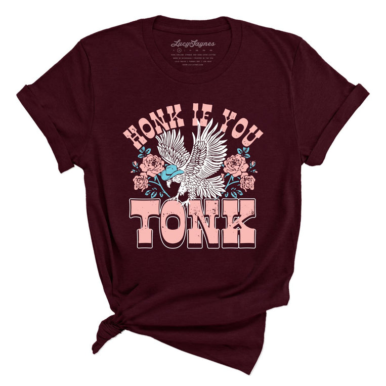 Honk if You Tonk Graphic Tee - Heather Cardinal