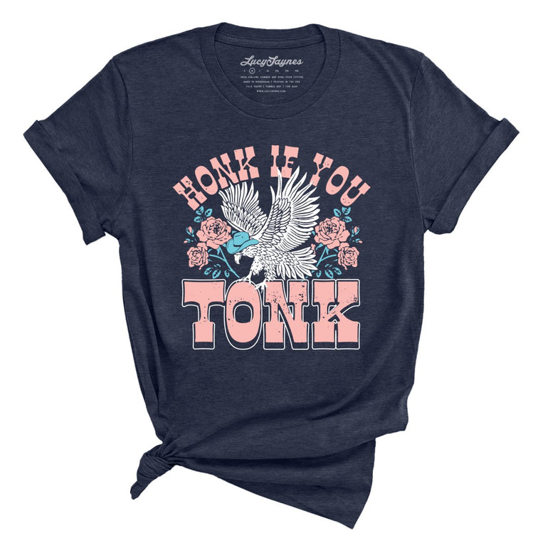 Honk if You Tonk Graphic Tee - Heather Midnight Navy