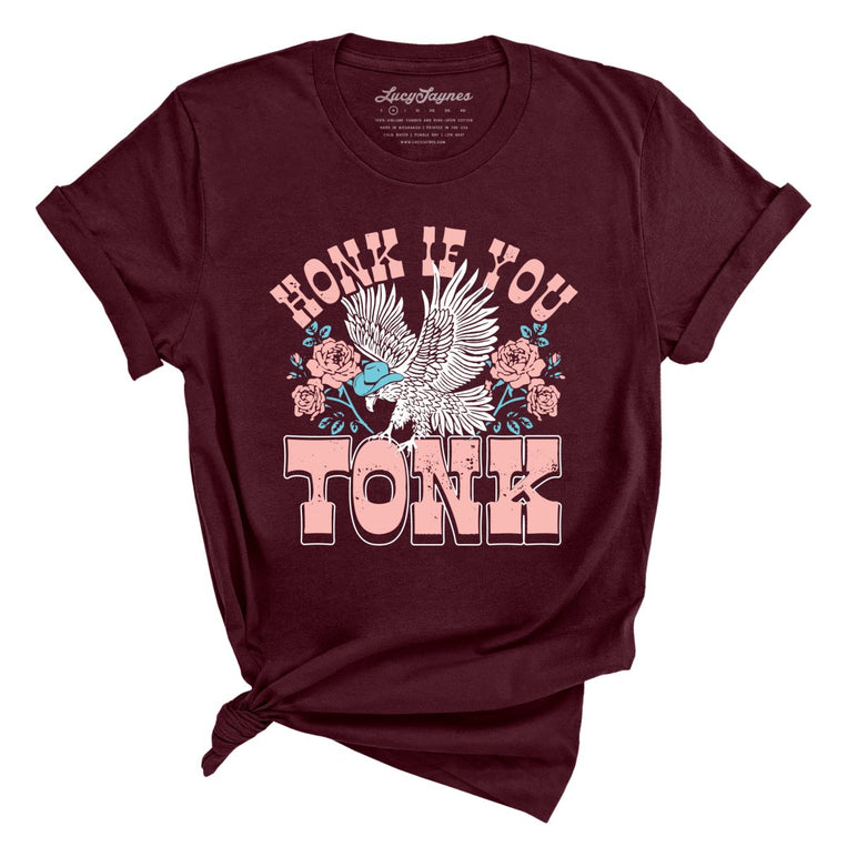 Honk if You Tonk Graphic Tee - Maroon