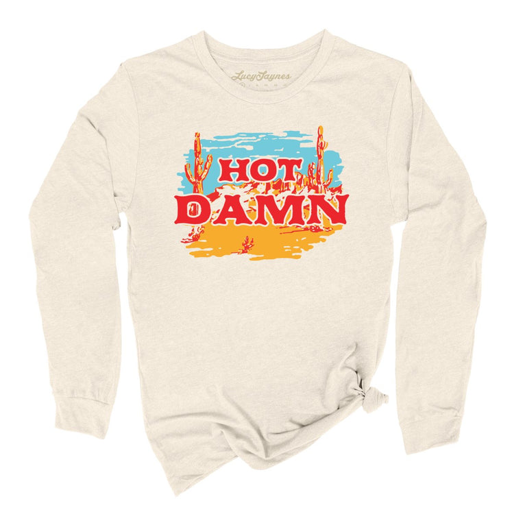 Hot Damn Graphic Long Sleeve Tee - Natural