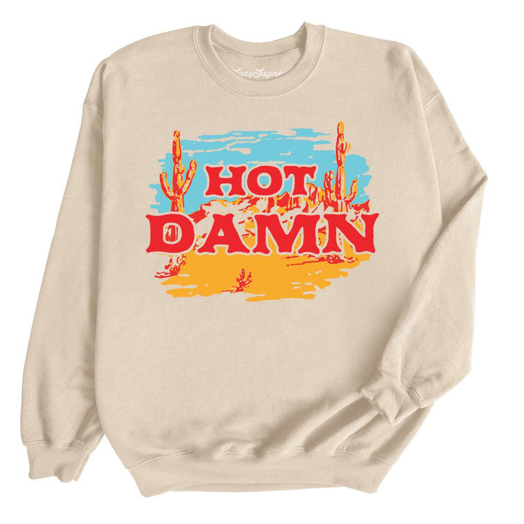 Hot Damn Graphic Sweatshirt - Sand