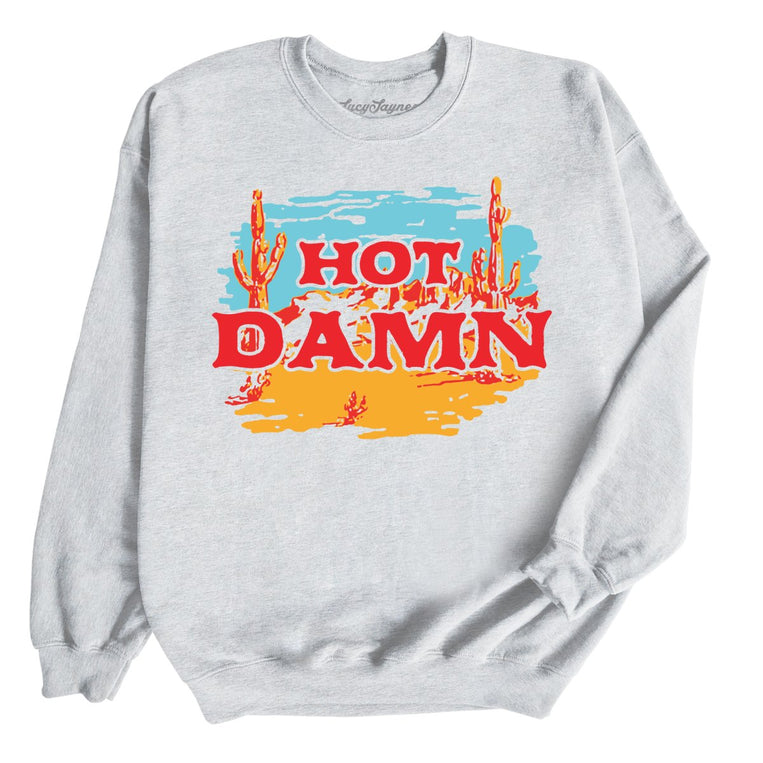 Hot Damn Graphic Sweatshirt - Ash