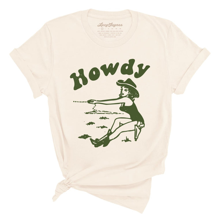 Howdy Cowgirl Graphic Tee - Natural